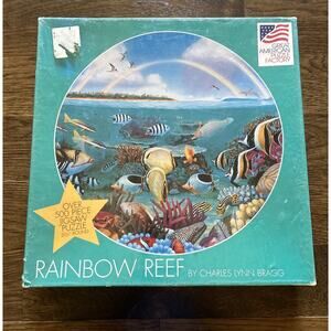 Vtg New/Sealed RAINBOW REEF 20 1/2" Round JIGSAW PUZZLE CHARLES LYNN BRAGG J24